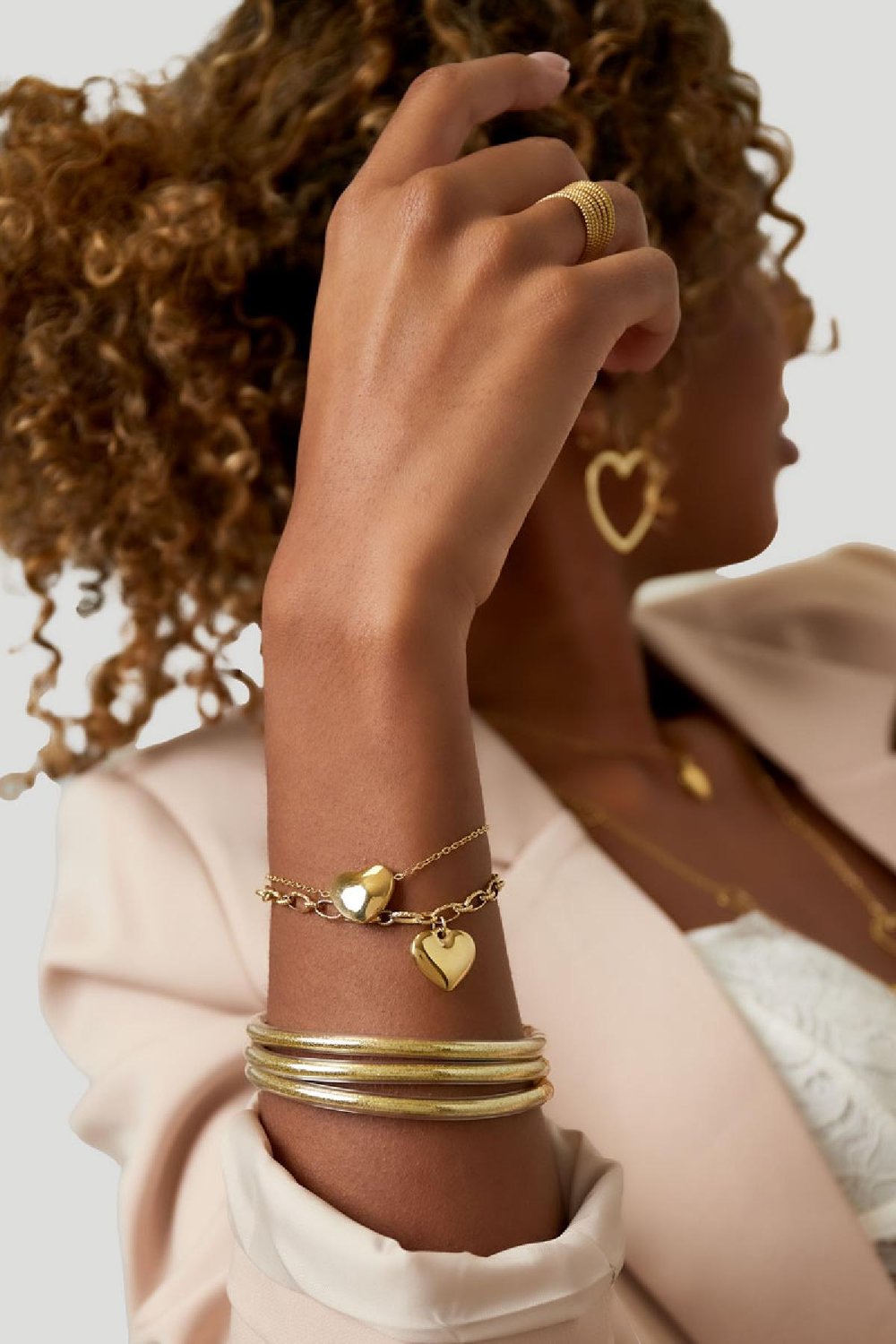 Armband großes Herz Goldfarbe Edelstahl h5Bild3