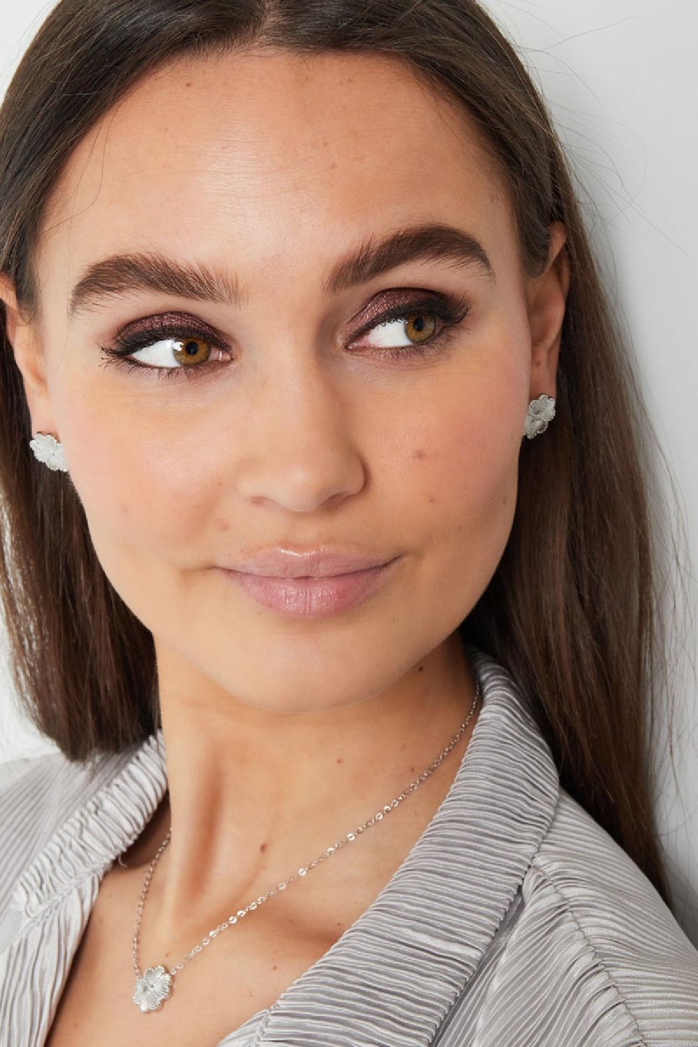 Ohrstecker Blume Goldfarbe Edelstahl h5Bild2