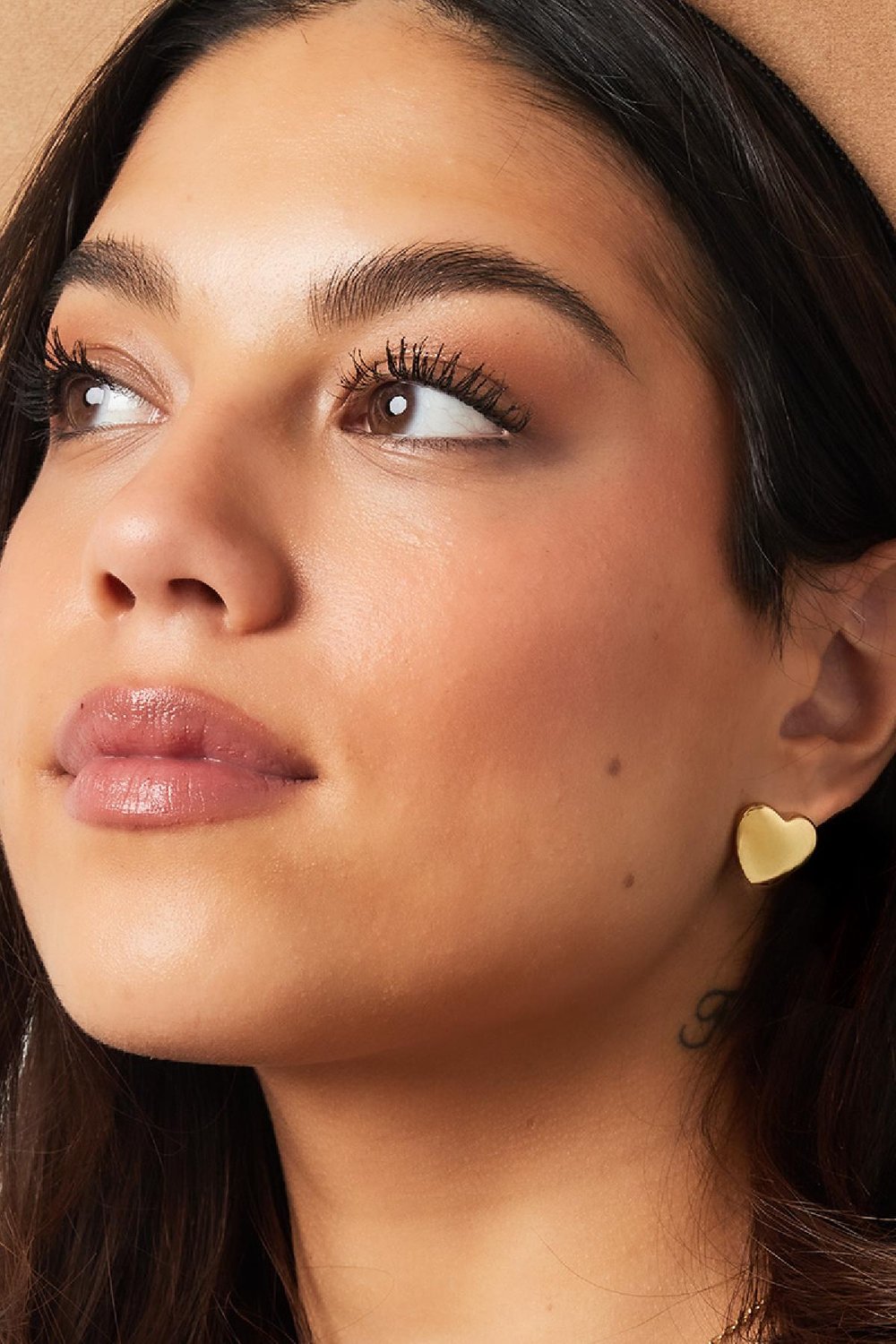 Ear studs heart Gold Color Stainless Steel h5Picture2