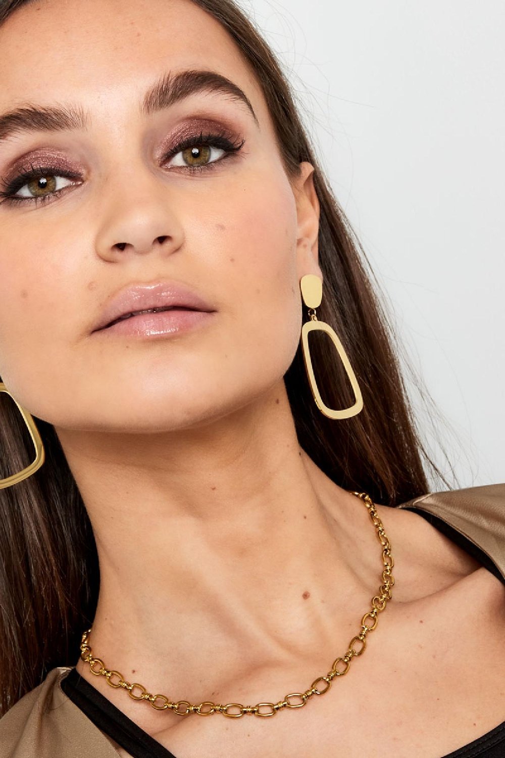 Hanging earrings chic Gold Color Stainless Steel h5Picture2