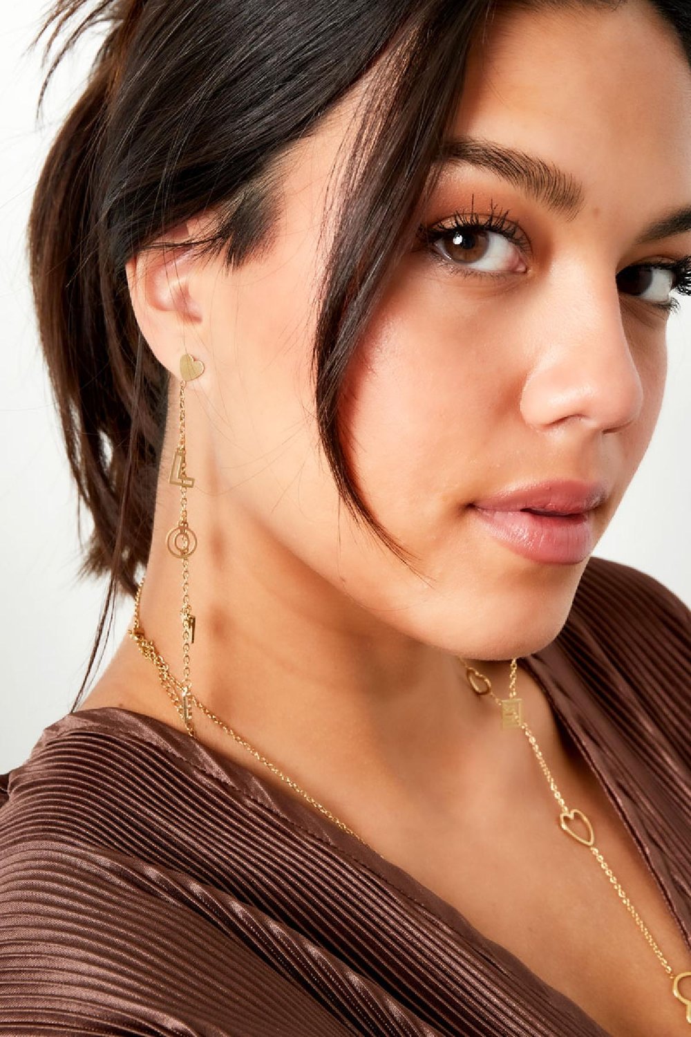 Stud earrings love Silver Color Stainless Steel h5Picture3