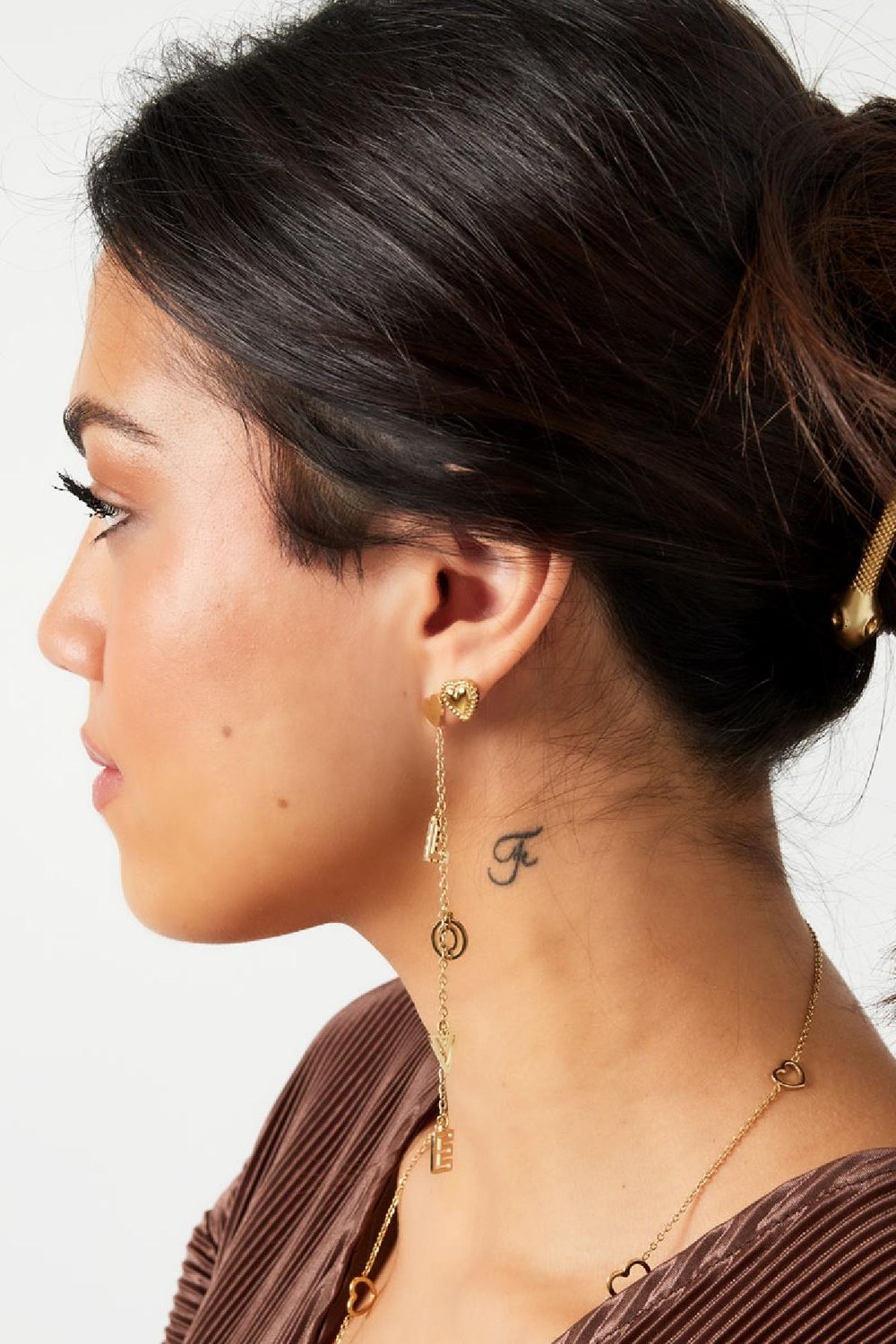 Stud earrings love Silver Color Stainless Steel h5Picture4