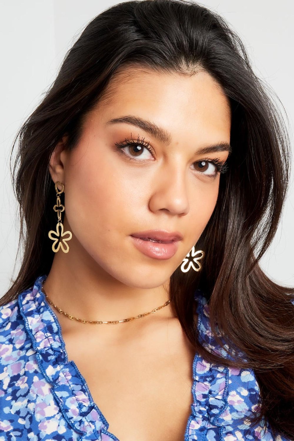 Orecchini Statement tre ciondoli Gold Stainless Steel Immagine4