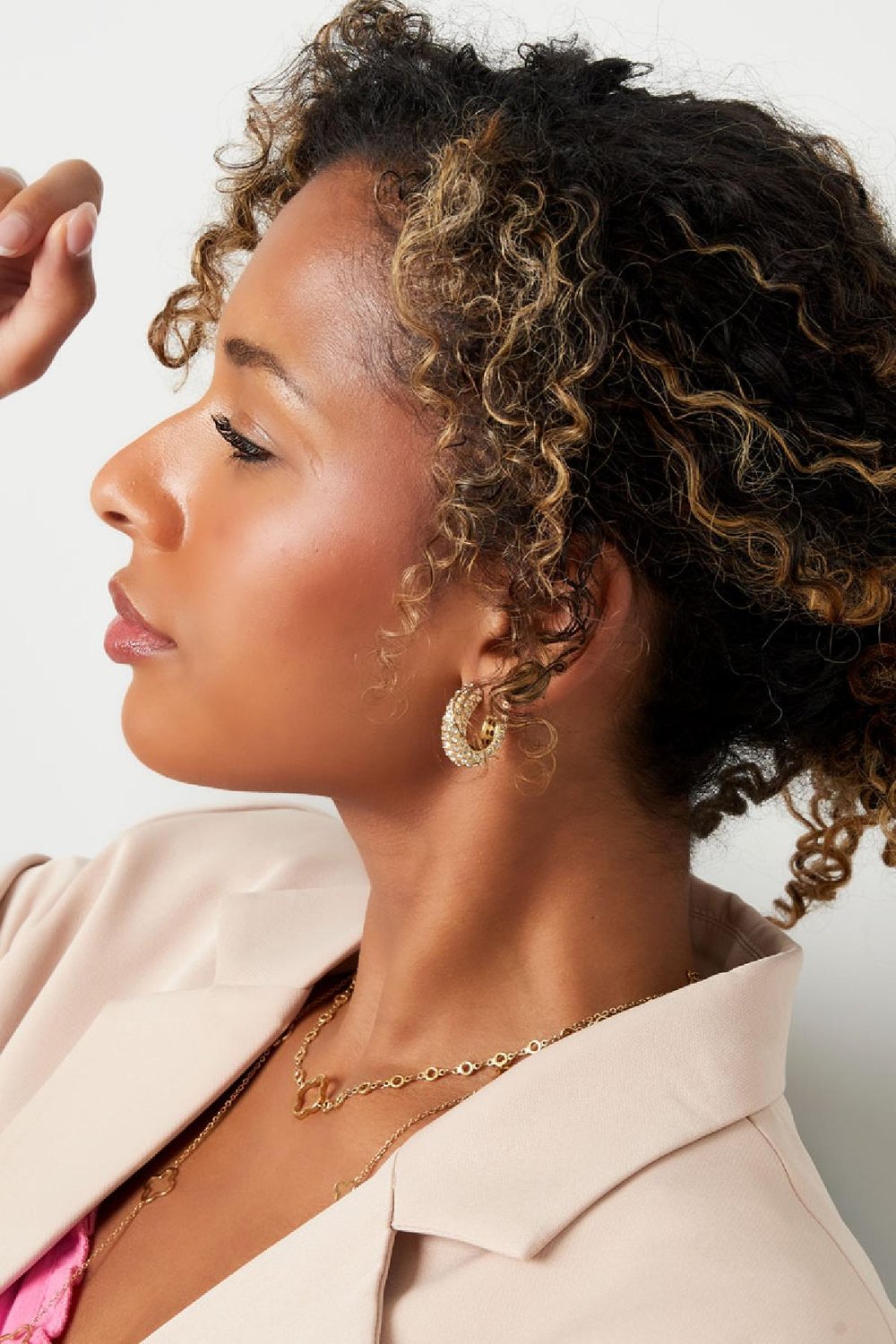 Ear studs zircon Silver Color Stainless Steel h5Picture2