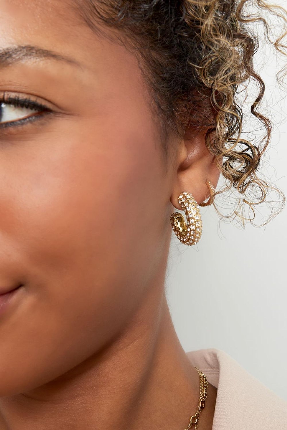 Ear studs zircon Silver Color Stainless Steel h5Picture4