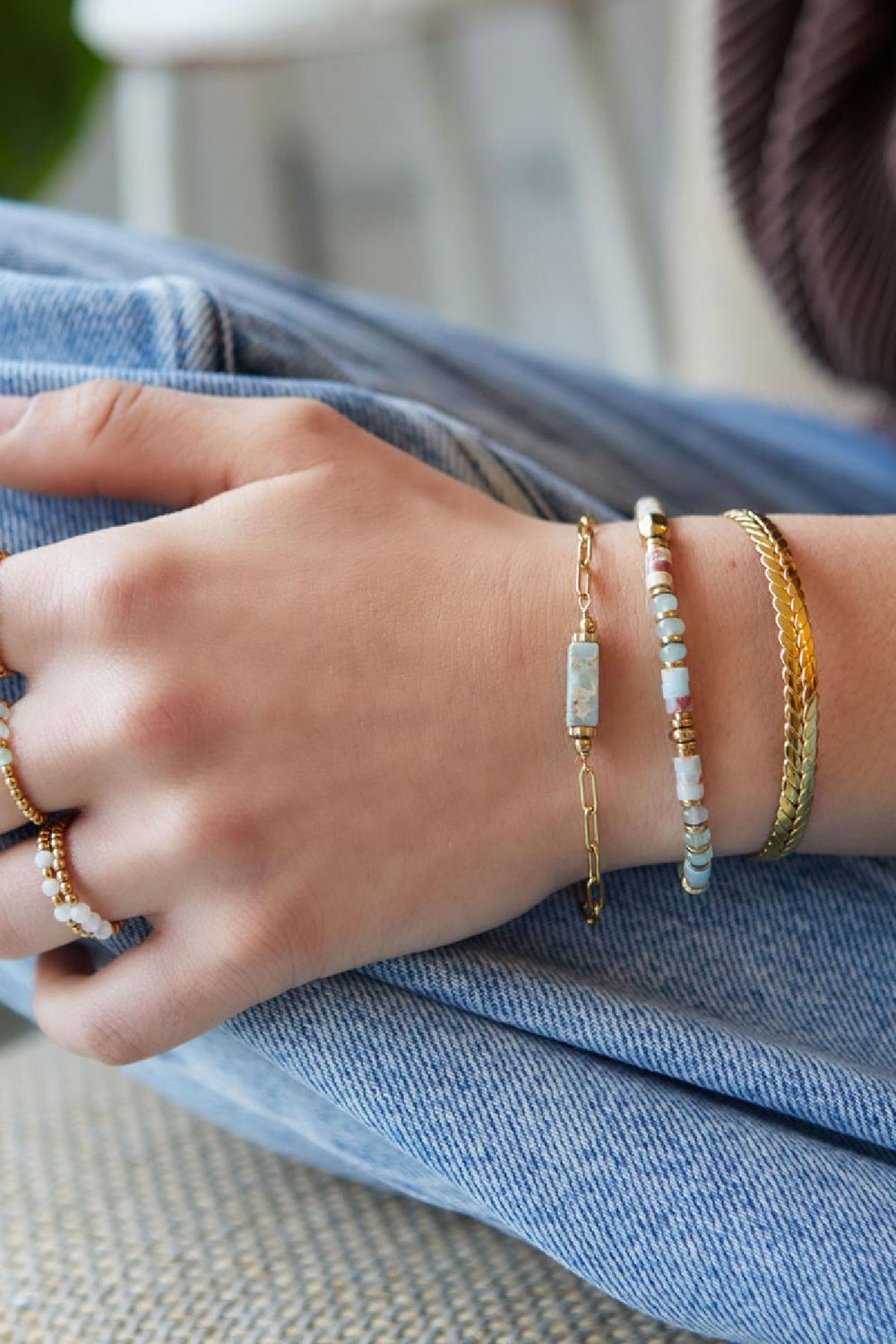 bracelet cheerful beads - natural stones collection white  h5Picture3