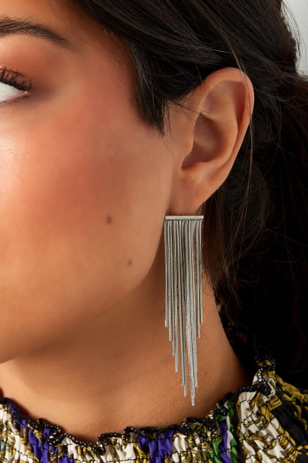 Statement earrings point Silver Color Stainless Steel h5Picture3