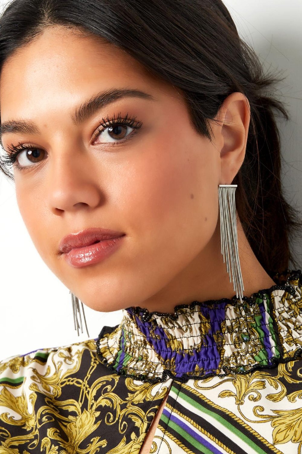 Statement earrings point Silver Color Stainless Steel h5Picture4