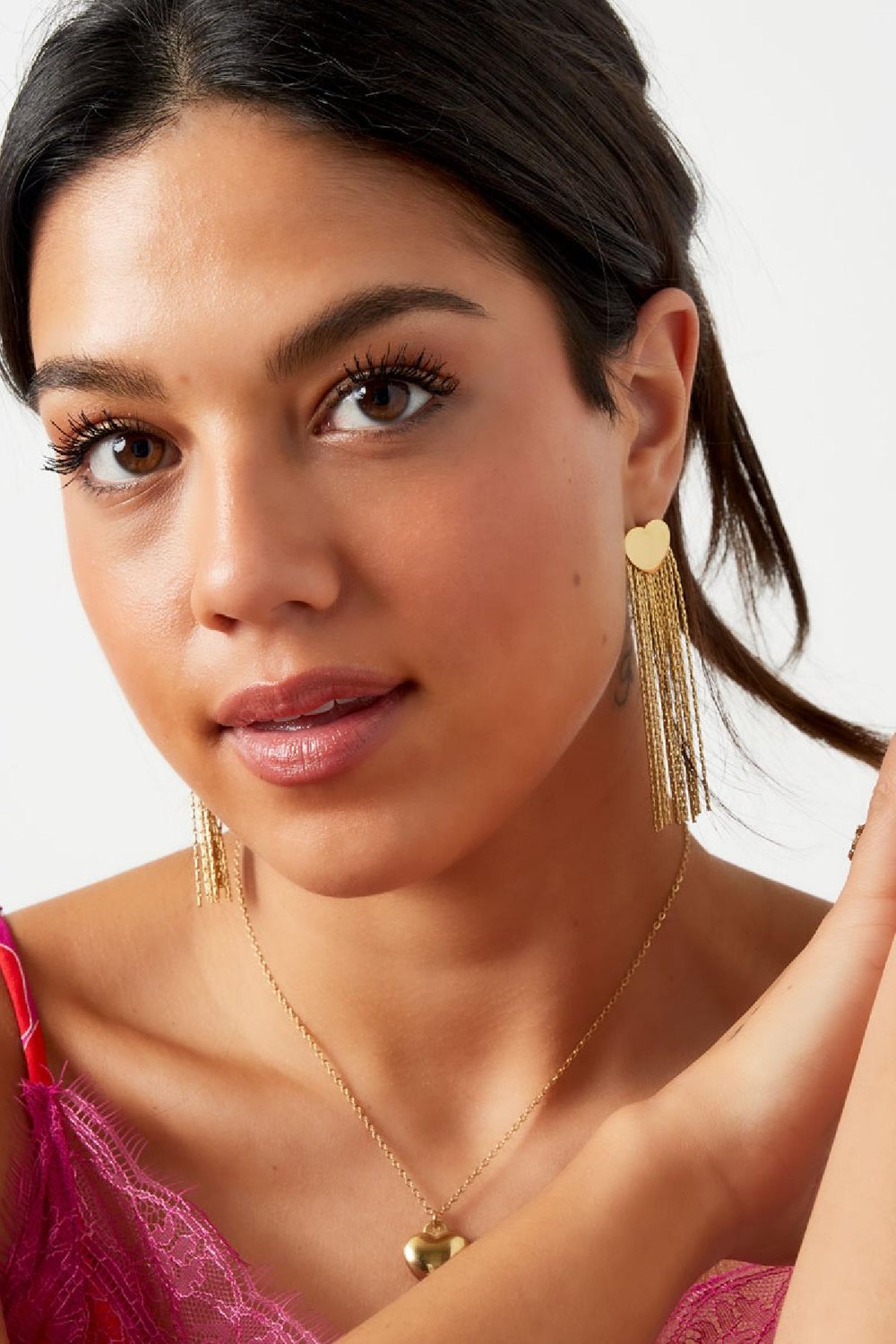 Statement earrings heart Gold Color Stainless Steel h5Picture4