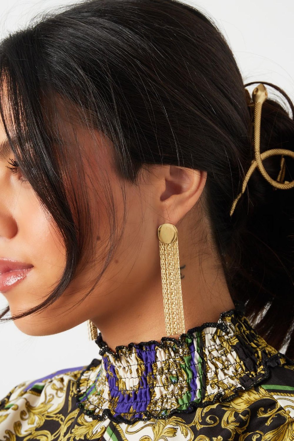 Statement earrings round Silver Color Stainless Steel h5Picture3