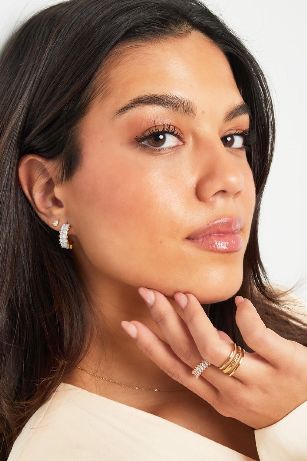 Earrings zircon party Fuchsia Stainless Steel h5Picture4