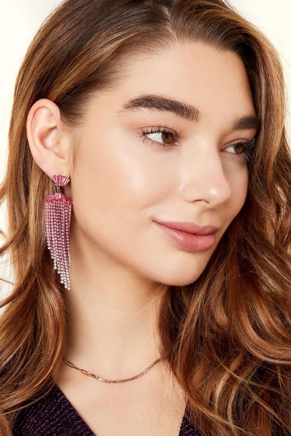 Rhinestone earrings with details - Holiday Essentials Multi Copper Picture3