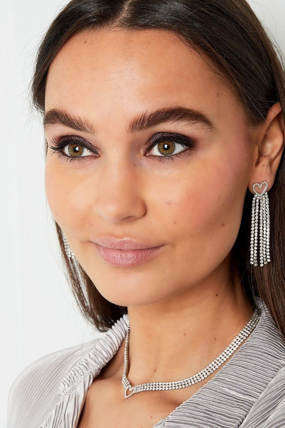 Earrings heart with zirconia Gold Color Stainless Steel Picture2