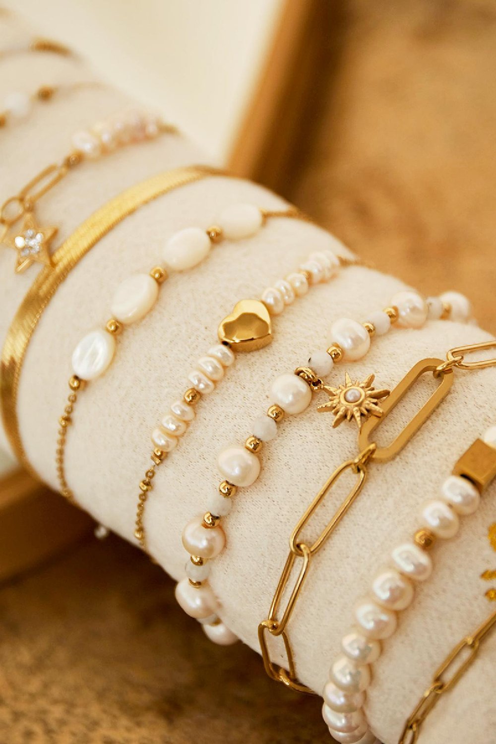 Armband Display Schmuckset Goldfarbe Edelstahl Bild2