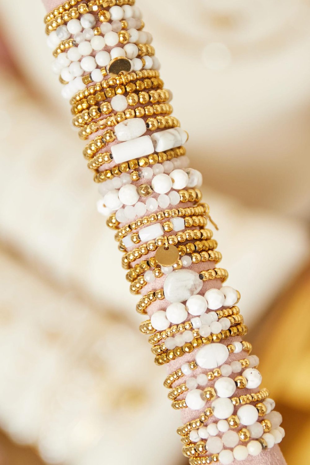 Ring display with beaded rings Black Natural stones h5Picture2