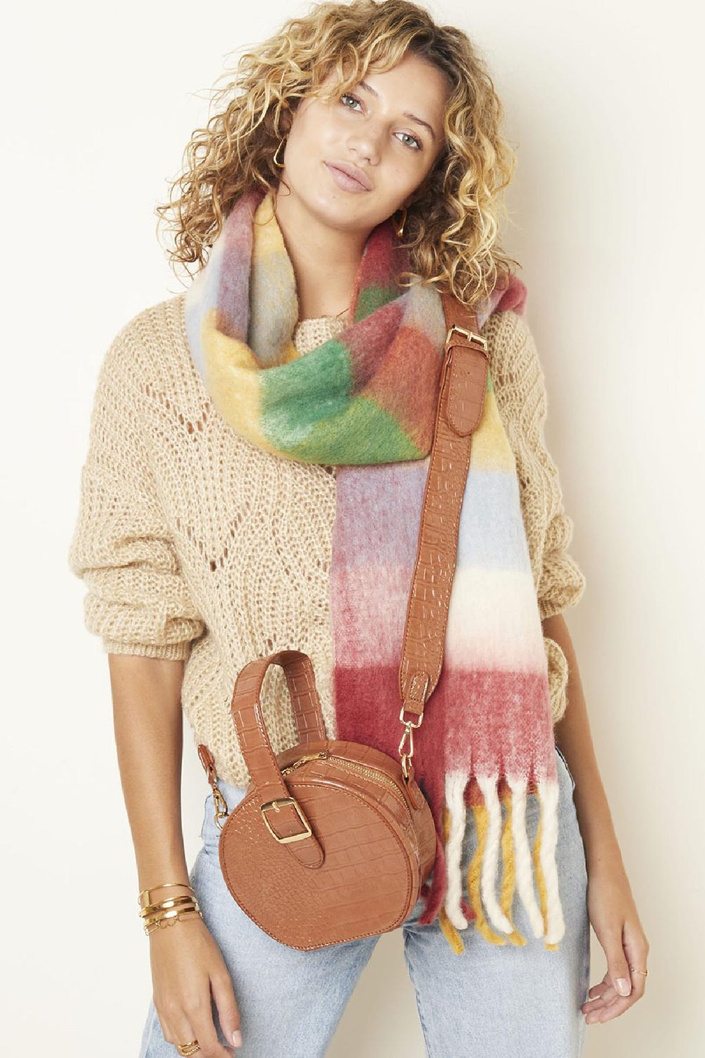 Tasche Round Crocy Schwarz Polyurethan Bild2