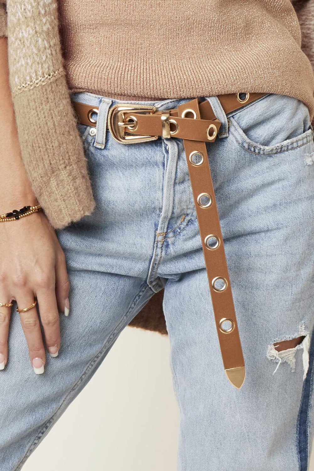 Riem Studs Green & Gold PU Afbeelding3