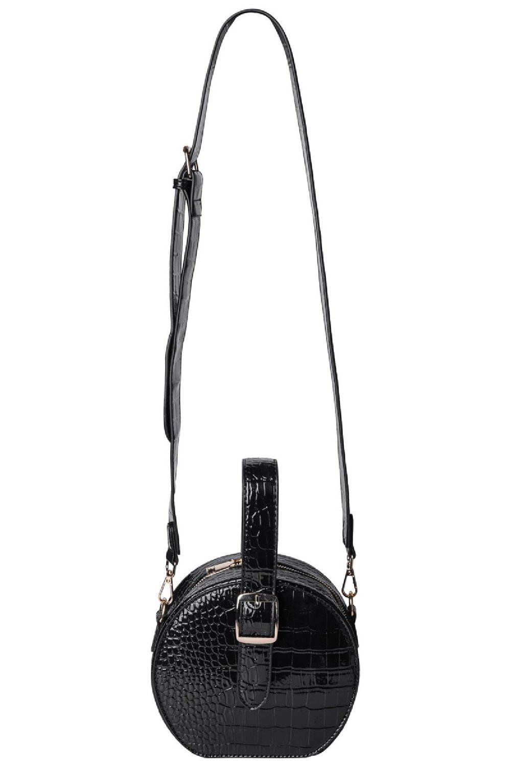 Tasche Round Crocy Schwarz Polyurethan Bild3