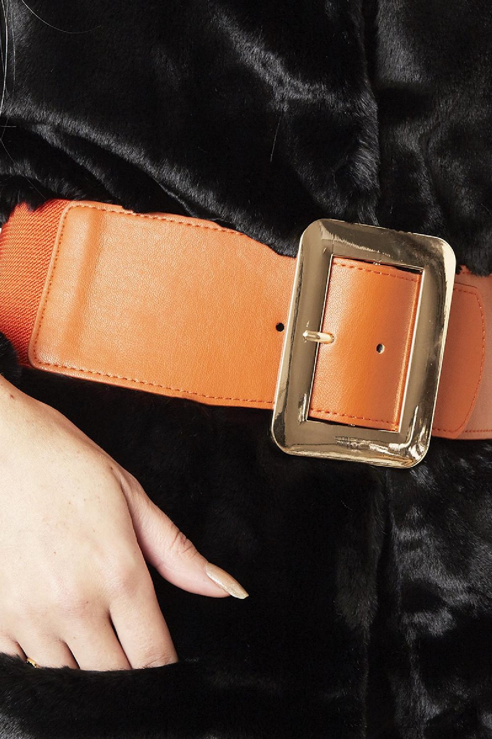 Belt Fashion Statement Orange Polyester S/M h5Picture2