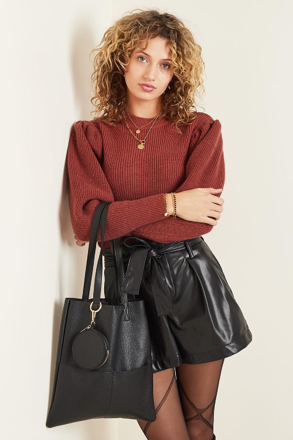 Tasche Shopaway Schwarz Polyurethan h5Bild4