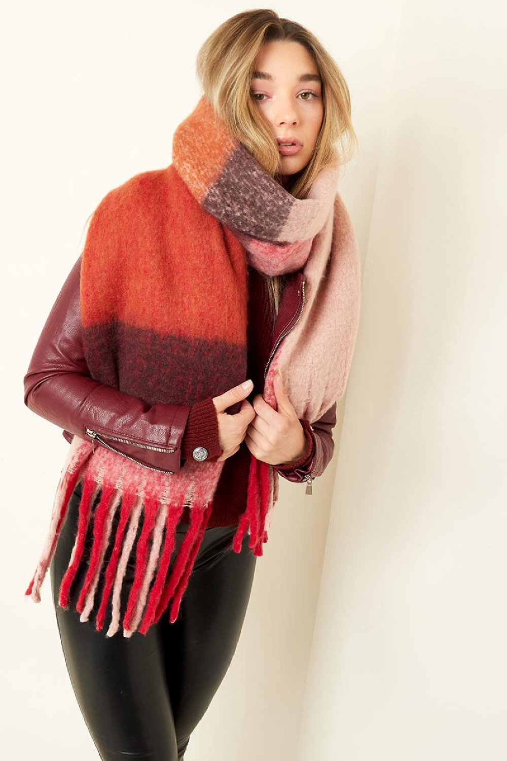 Scarf Winter Time Beige Polyester Picture3