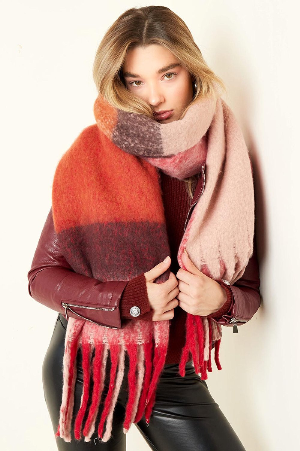 Scarf Winter Time Beige Polyester Picture6