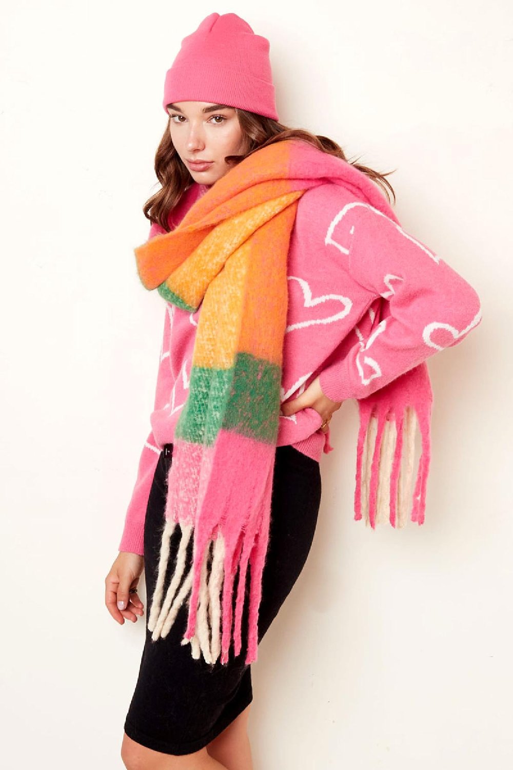 Scarf Winter Time Beige Polyester Picture2