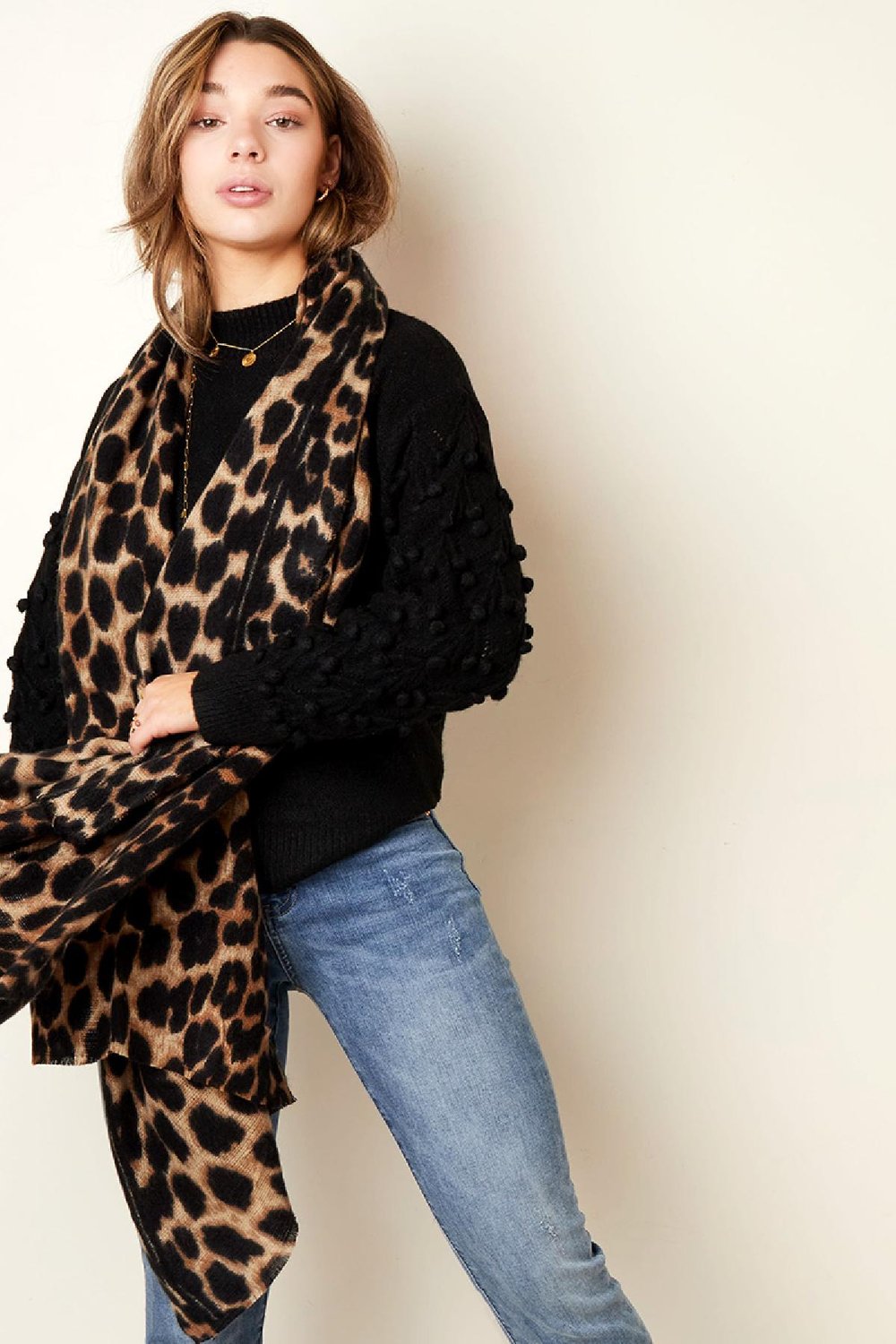 Scarf Wild at Heart Marron Acrylique Image2