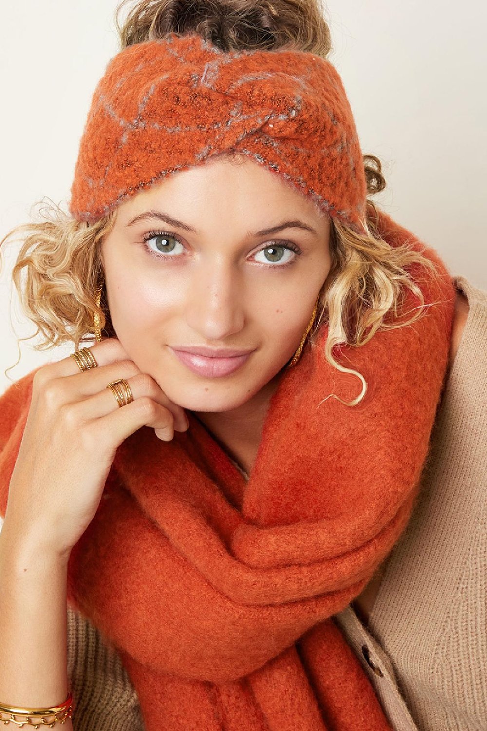 Banda para la cabeza de invierno Verde Acrílico Imagen2