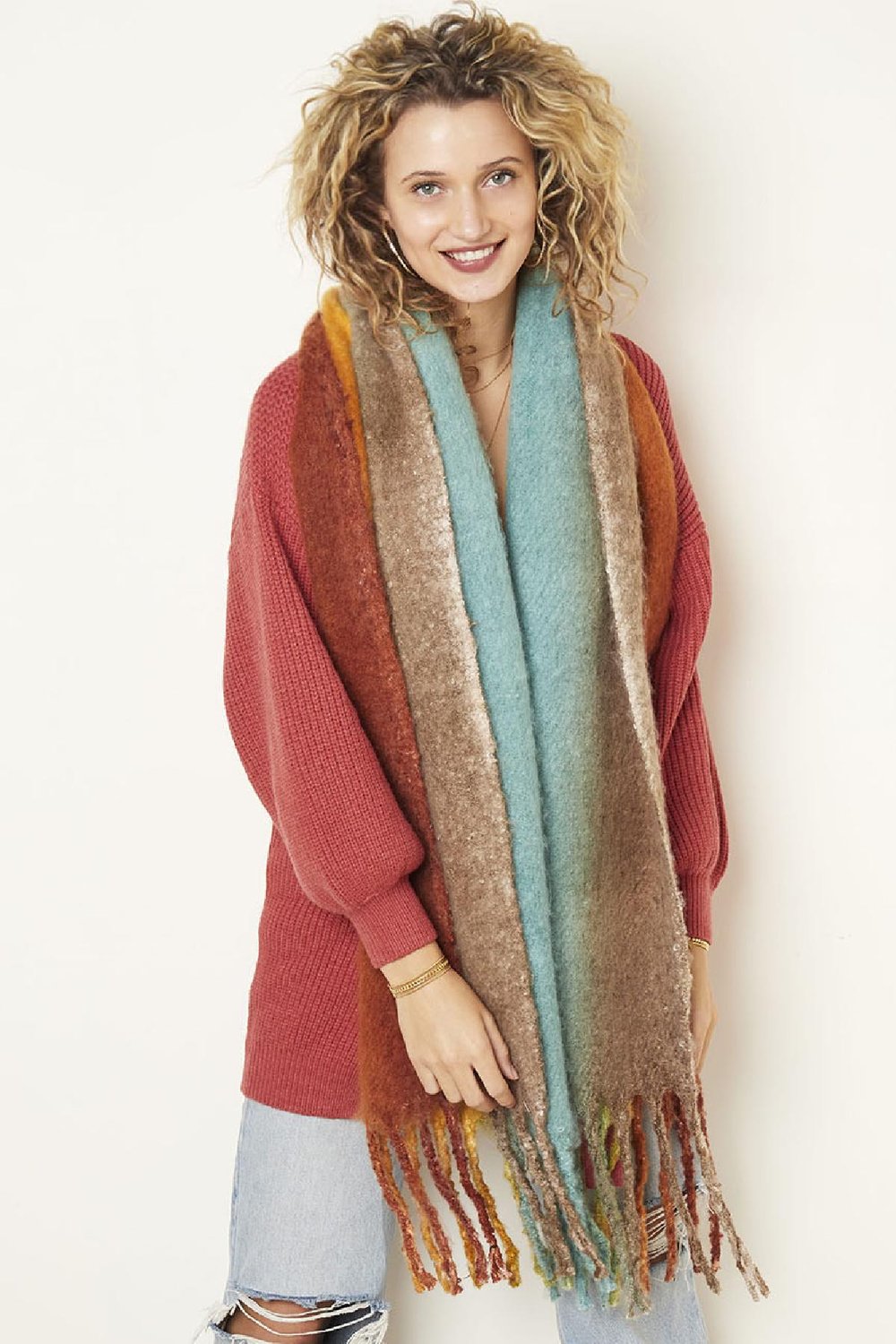 Sjaal Balage Rood Polyester Afbeelding6