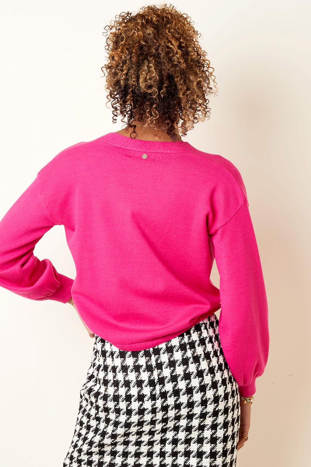 Cárdigan boxy corto Negro M Imagen5