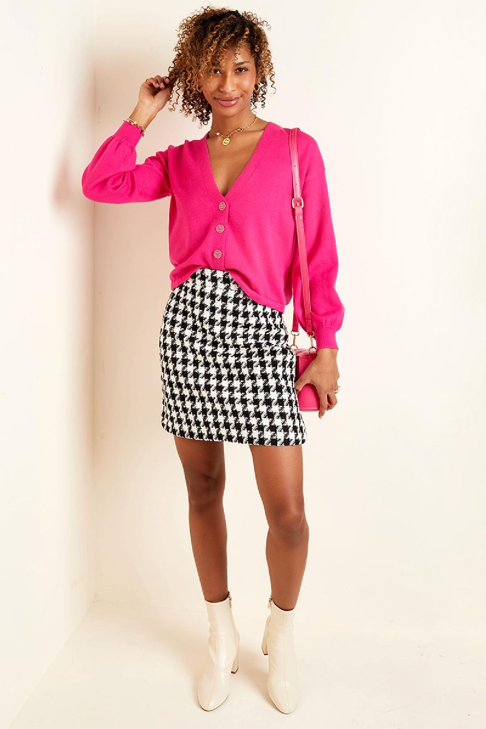 Cárdigan boxy corto Negro M Imagen4