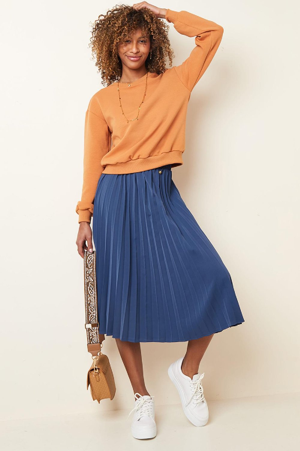 Falda plisada Morado S Imagen3