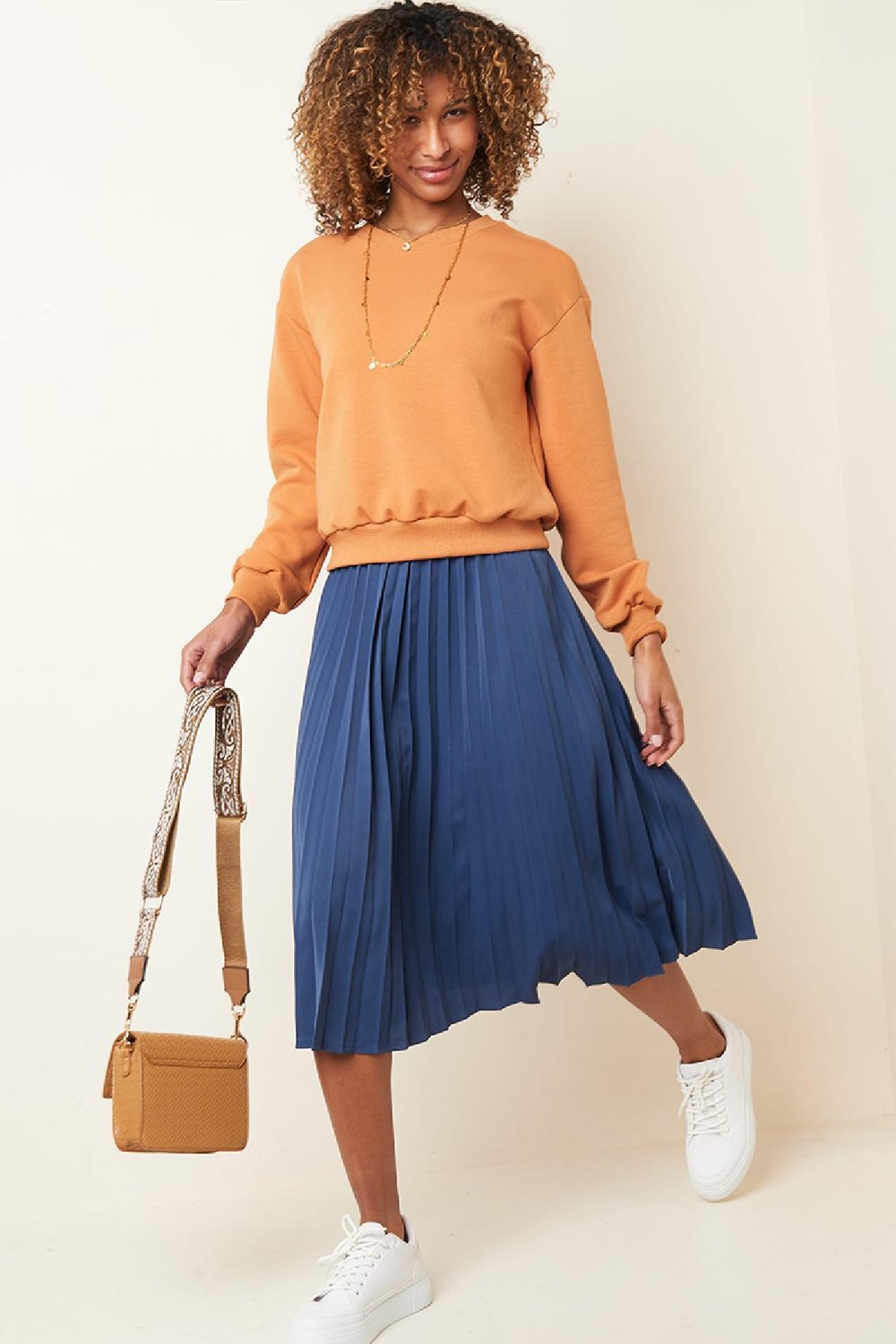 Falda plisada Morado S Imagen4