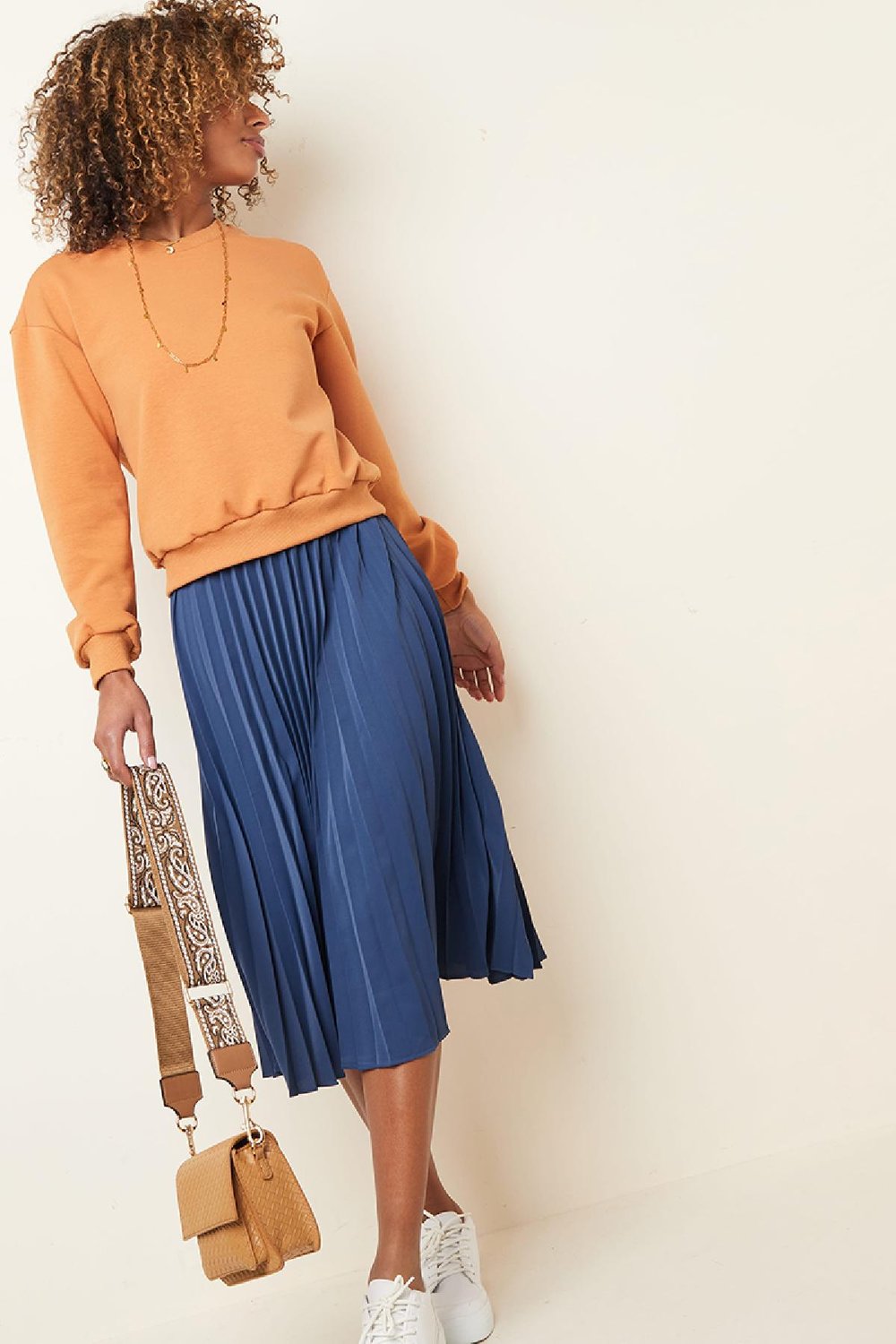 Falda plisada Morado S Imagen6