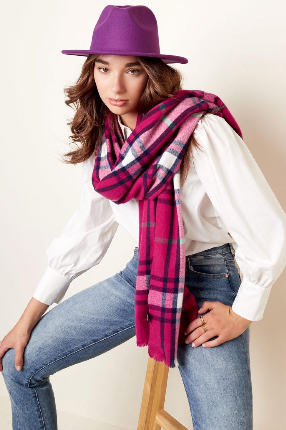 Fedora hoed rood Polyester Afbeelding3