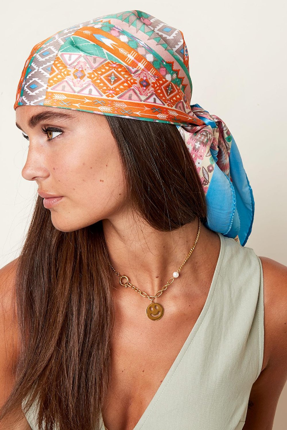 Bunter Sommerschal Fuchsia Polyester Bild5