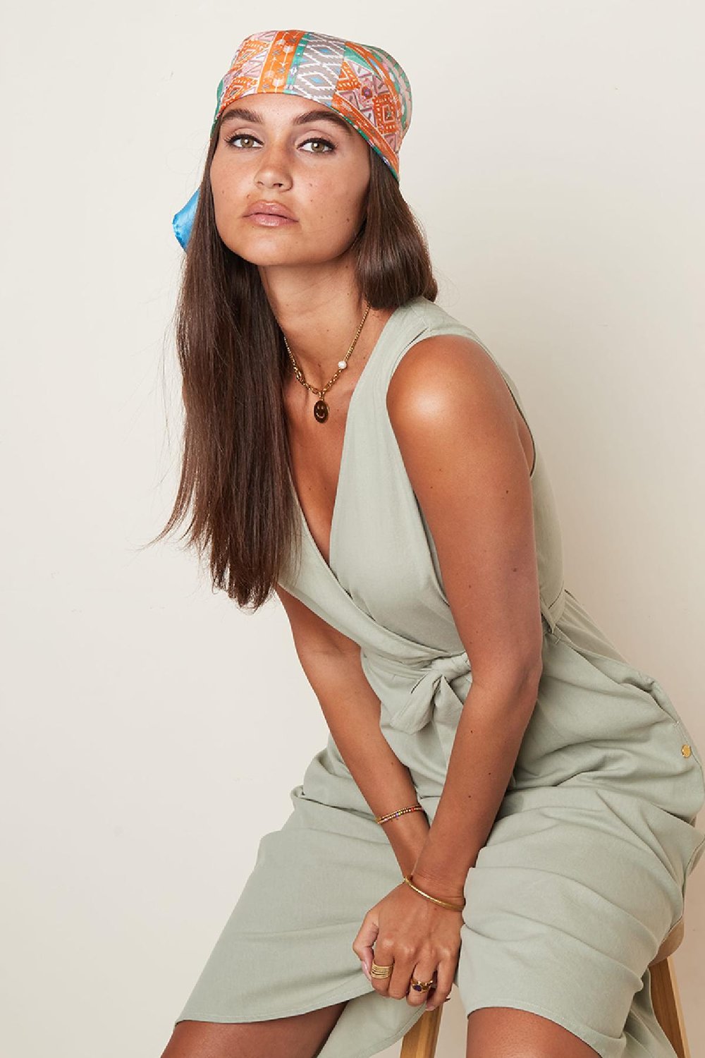 Bunter Sommerschal Fuchsia Polyester Bild4