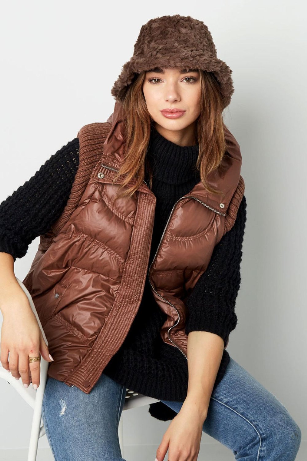 Bucket hat fluffy Black Polyester Picture5