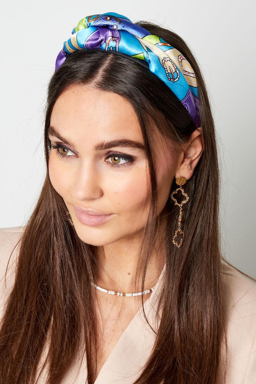 Haarband met patroon Fuchsia Polyester Afbeelding2