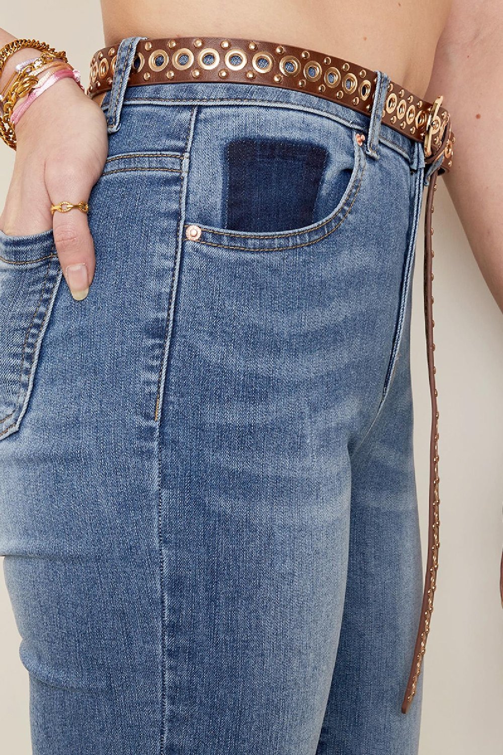 Enkellange stretch jeans Blauw XS Afbeelding4