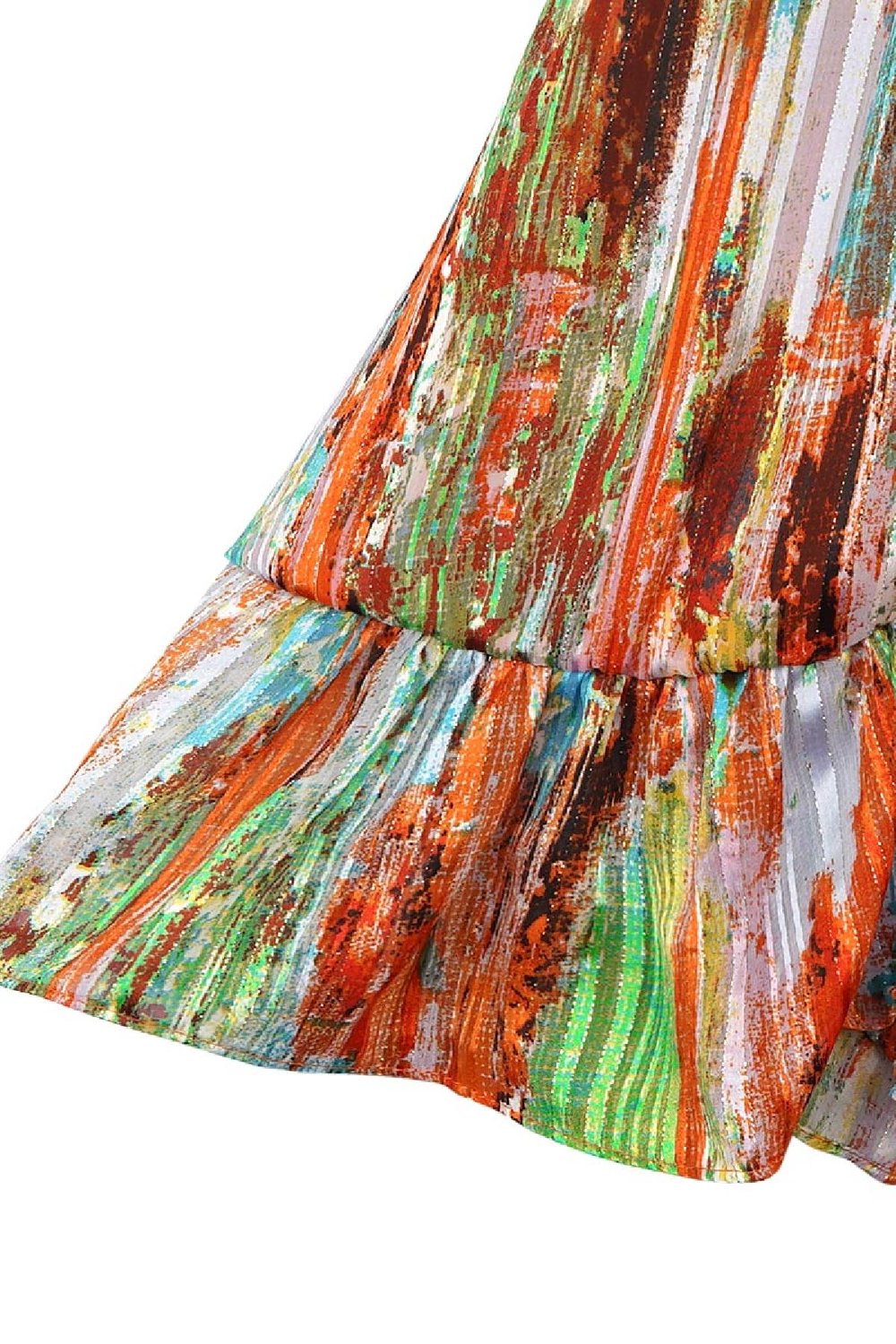 Vestido cruzado de colores Naranja S Imagen5