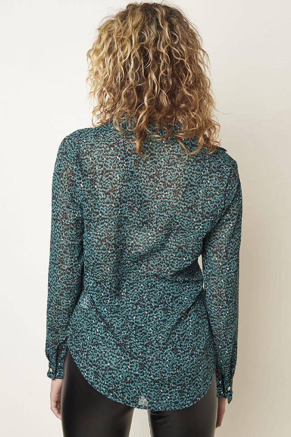 Blouse Botton Up Groen S h5Afbeelding5