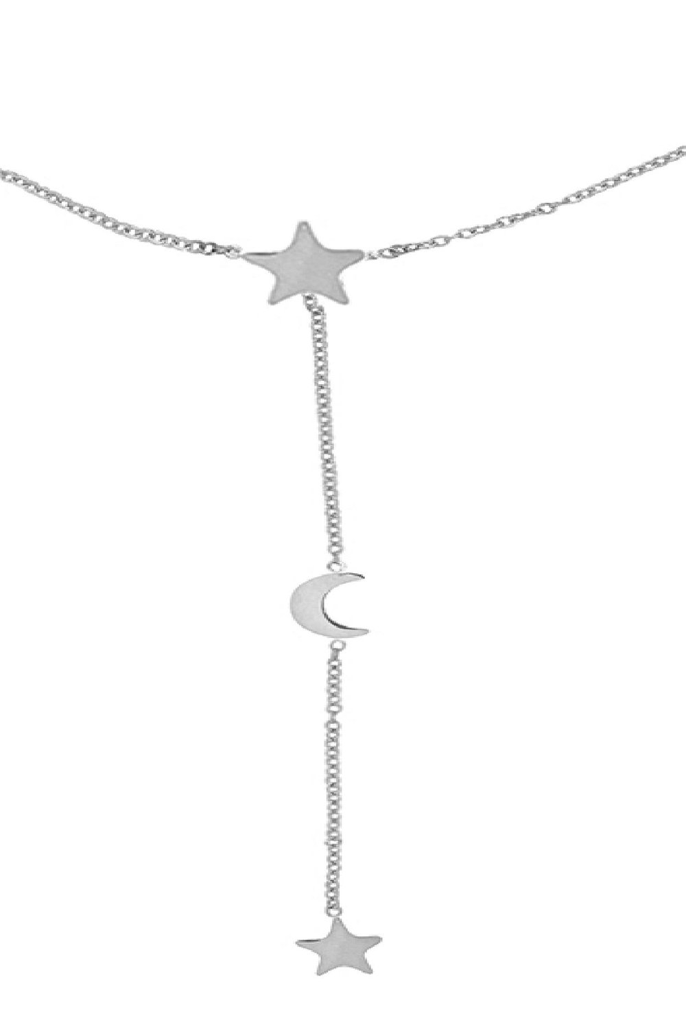 Collier Moon and Stars Argenté Acier inoxydable Standard Image3