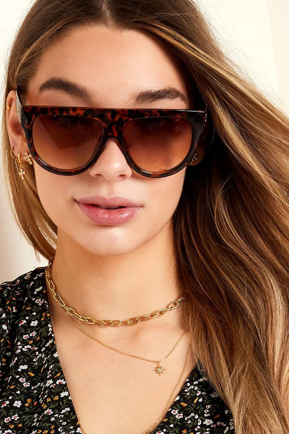 Zonnebril Fierce Zwart Plastic h5Afbeelding3