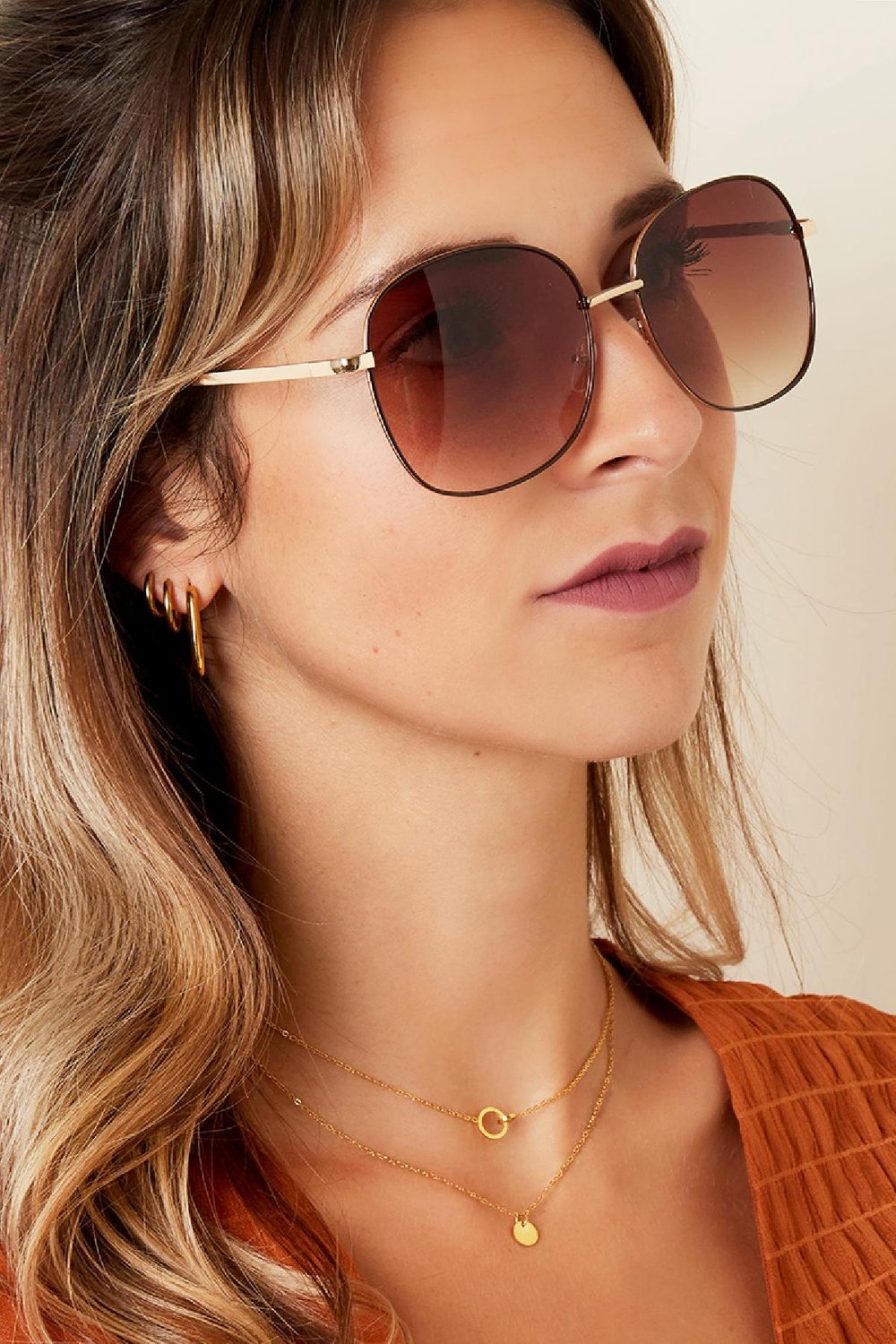 Silberne einfache Sonnenbrille Kunststoff One size h5Bild2