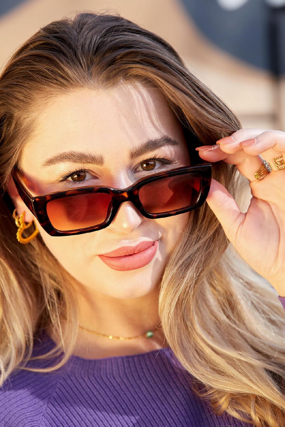 Sonnenbrille vintage gerade Schwarz PC One size h5Bild3