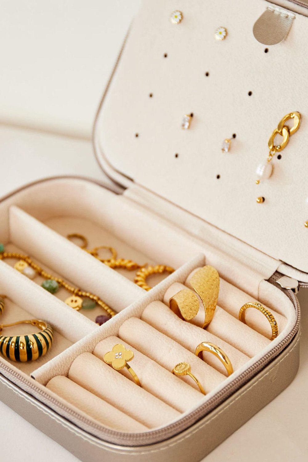 Rechteckige Schmuck-Reisebox Schwarz Polyurethan h5Bild2