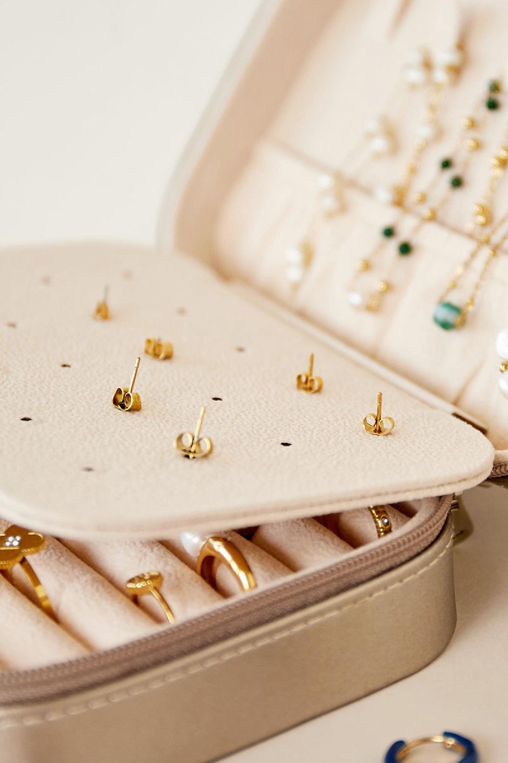 Rechteckige Schmuck-Reisebox Schwarz Polyurethan h5Bild3