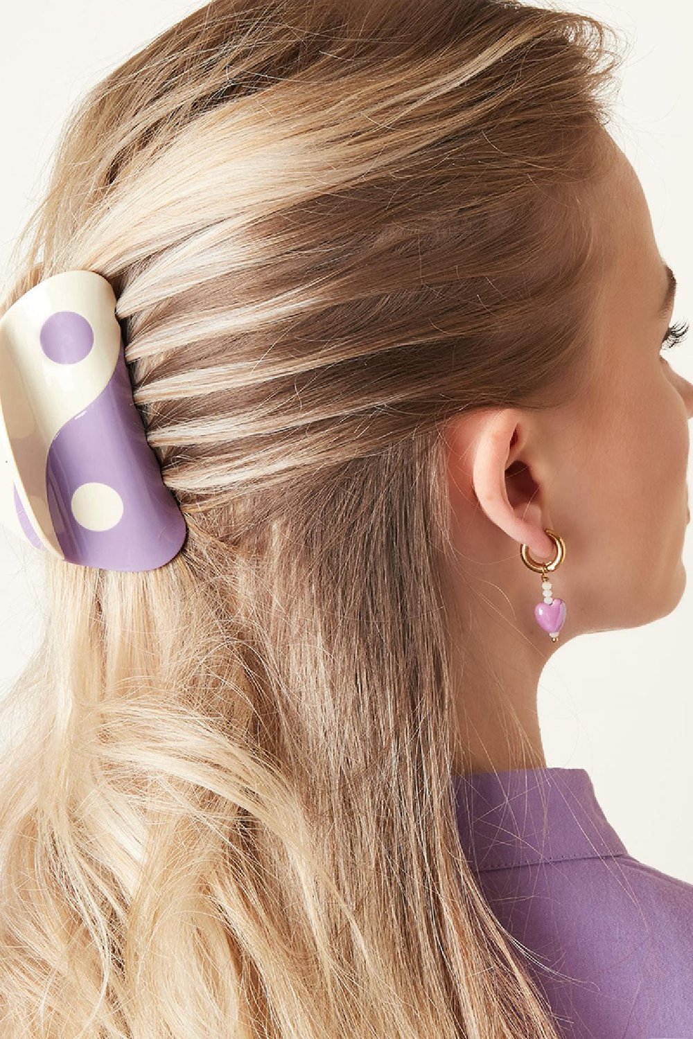 Hairclip Yin-Yang Lilac Sheet Material h5Picture2